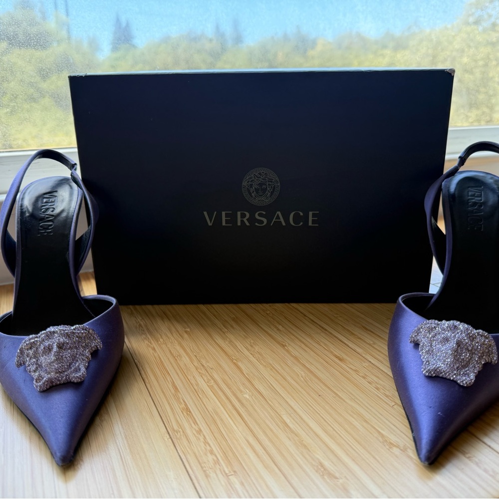 Versace Purple Point Toe Heels